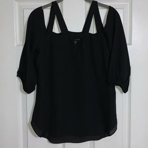 Off shoulder black blouse